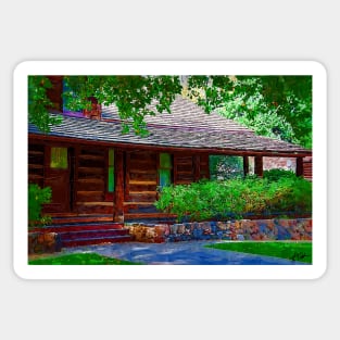 Log Cabin Front Porch Sticker